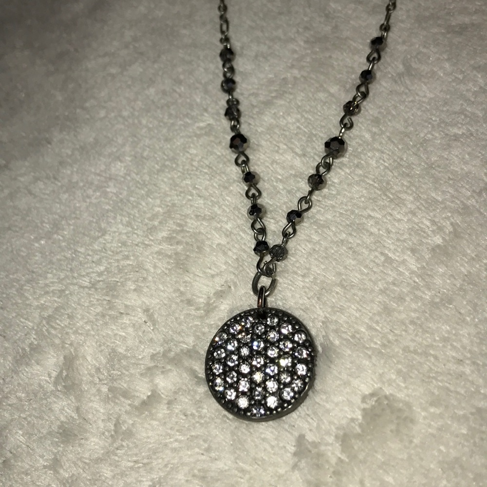 American Eagle Matte Silver Rhinestone Necklace
